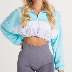 NVGTN Aqua Oversized Cropped Pullover